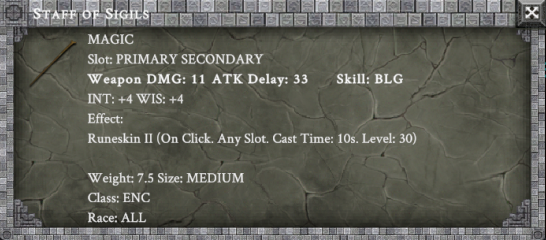 STAFF OF SIGILS item card